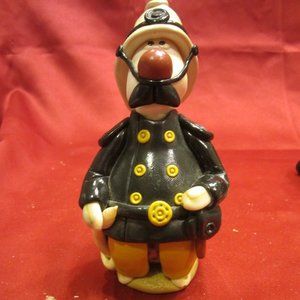 VTG 80'S FIREMAN HANDMADE, CLAY, VERY CUTE FIGURINE